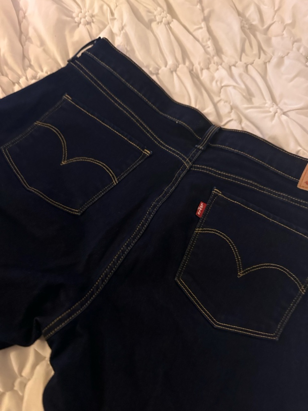 Levi's navy blue Skinny Jeans with Contrast Stitching - Picture 3 of 5